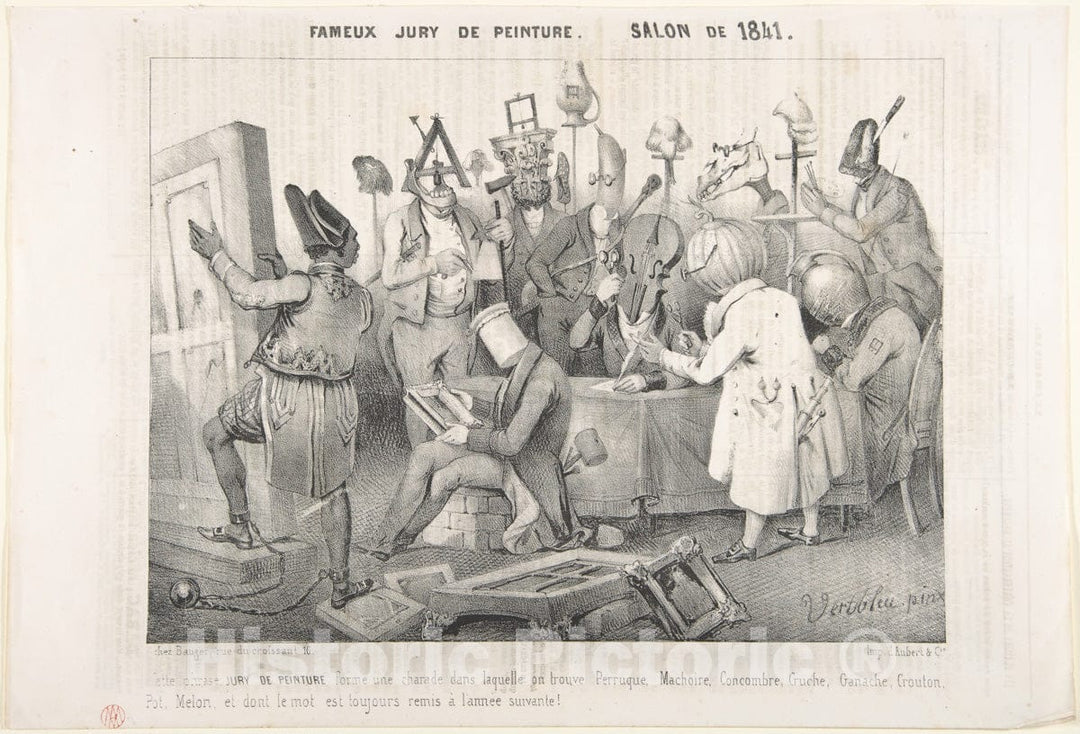 Art Print : Clément Pruche - Fameux Jury de Peinture. Salon de 1841 : Vintage Wall Art