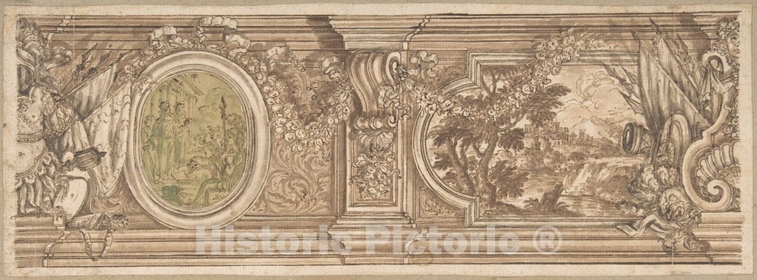 Art Print : Italian, Roman-Bolognese, 17th Century - Frieze : Vintage Wall Art