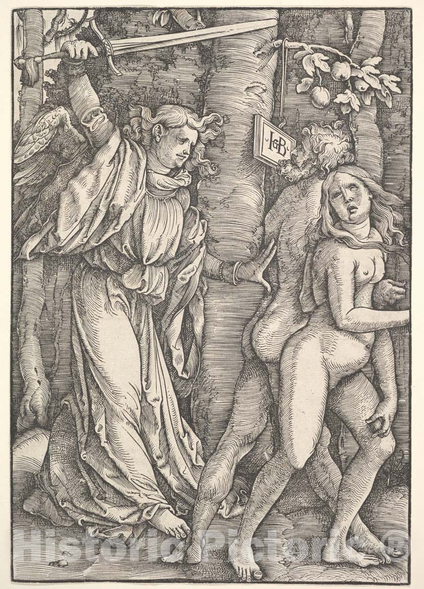 Art Print : Hans Baldung (Called Hans Baldung Grien) - Expulsion from Paradise : Vintage Wall Art