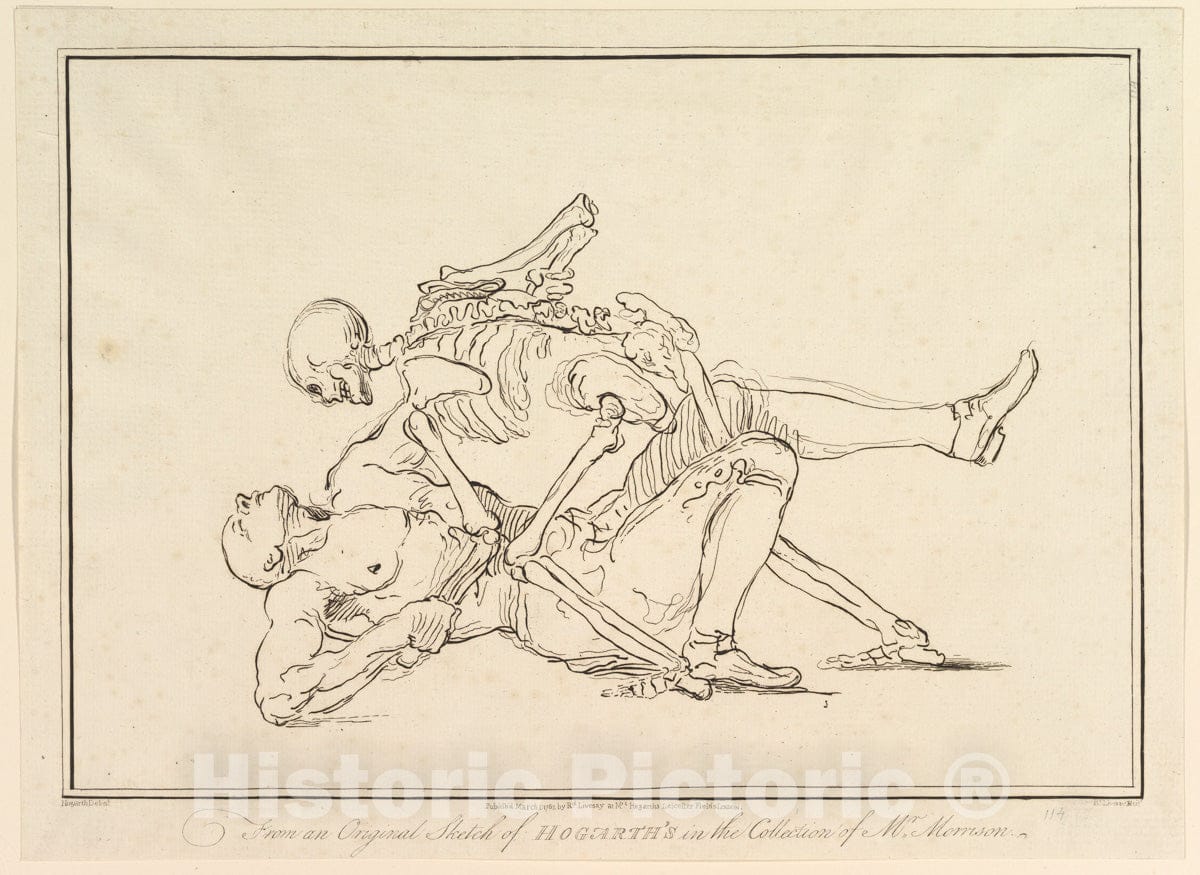 Art Print : Etched and published by Richard Livesay - from an Original Sketch of William Hogarth's in The Collection of Mr. Morrison 1 : Vintage Wall Art