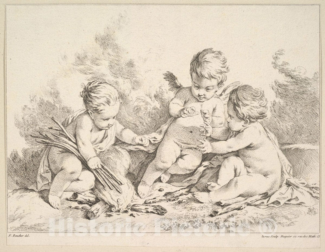 Art Print : Louis Félix de La Rue - Fire : Vintage Wall Art