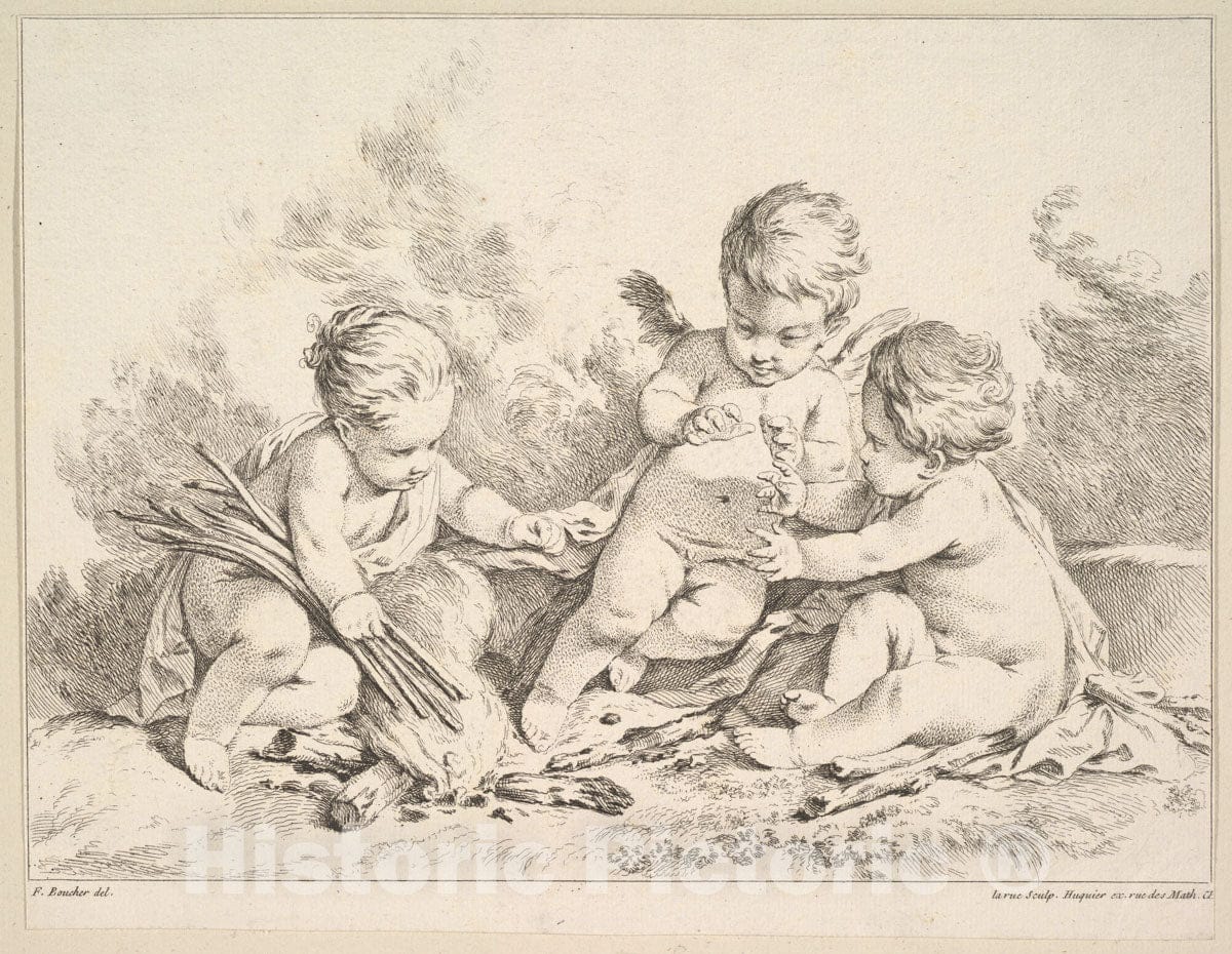 Art Print : Louis Félix de La Rue - Fire : Vintage Wall Art