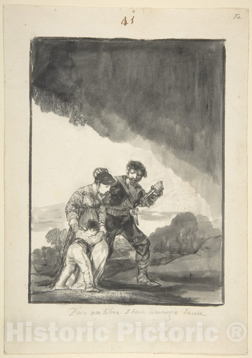 Art Print : Goya - God Save Us from Such a Bitter Fate; Black Border Album (E), 41 : Vintage Wall Art