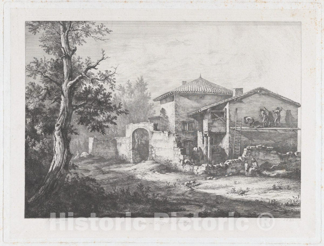 Art Print : Jean Jacques de Boissieu - Entrance to The Village of Lentilly : Vintage Wall Art