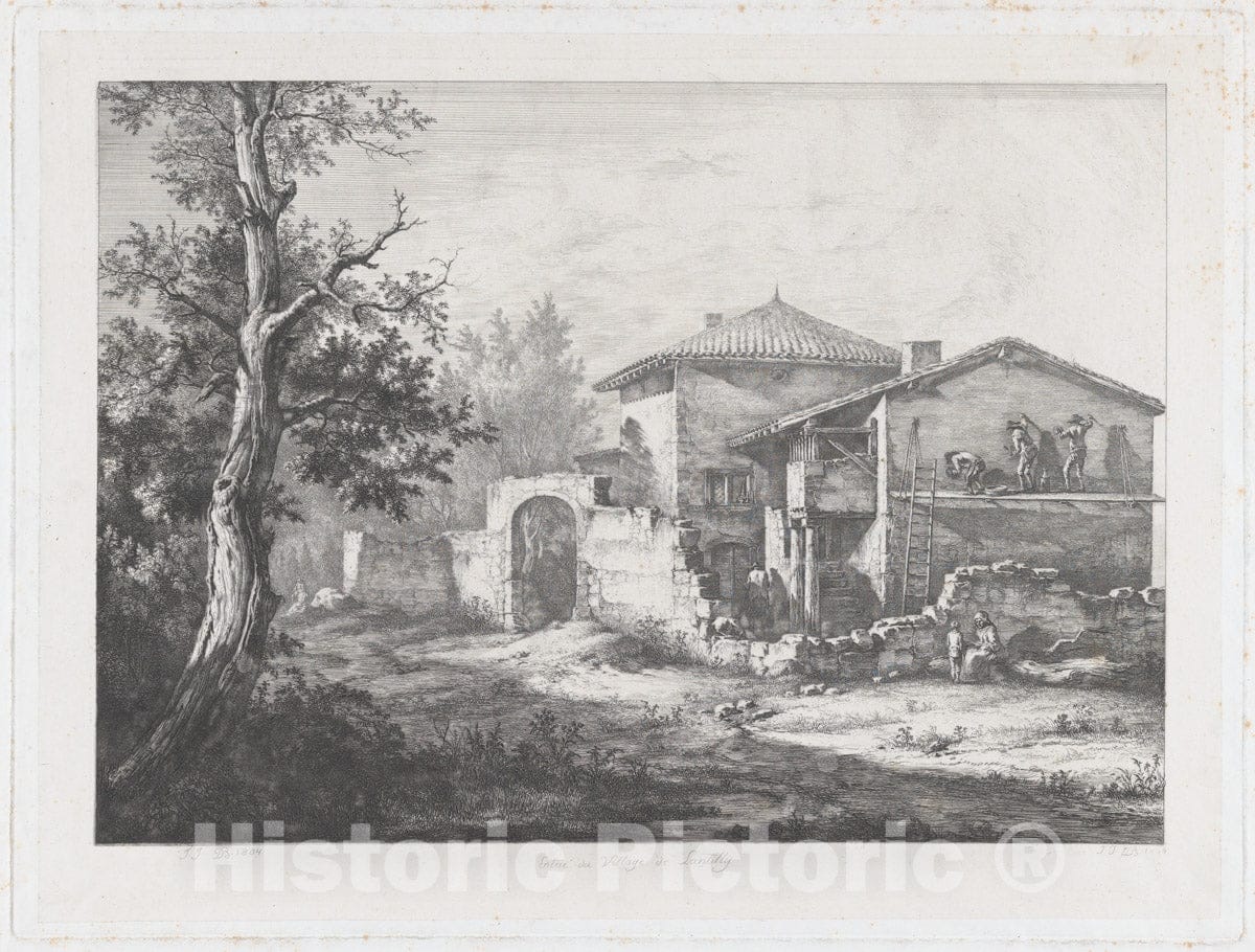 Art Print : Jean Jacques de Boissieu - Entrance to The Village of Lentilly : Vintage Wall Art