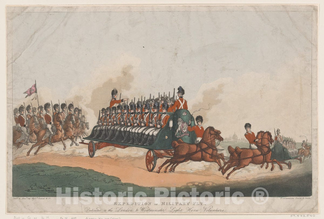 Art Print : Thomas Rowlandson - Expedition, or Military Fly 2 : Vintage Wall Art