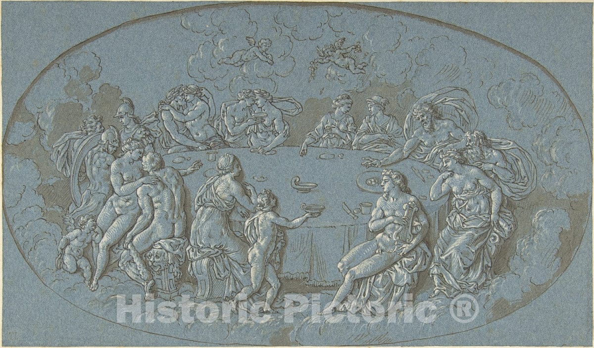 Art Print : Circle of Bernard Picart - Feast of The Gods : Vintage Wall Art