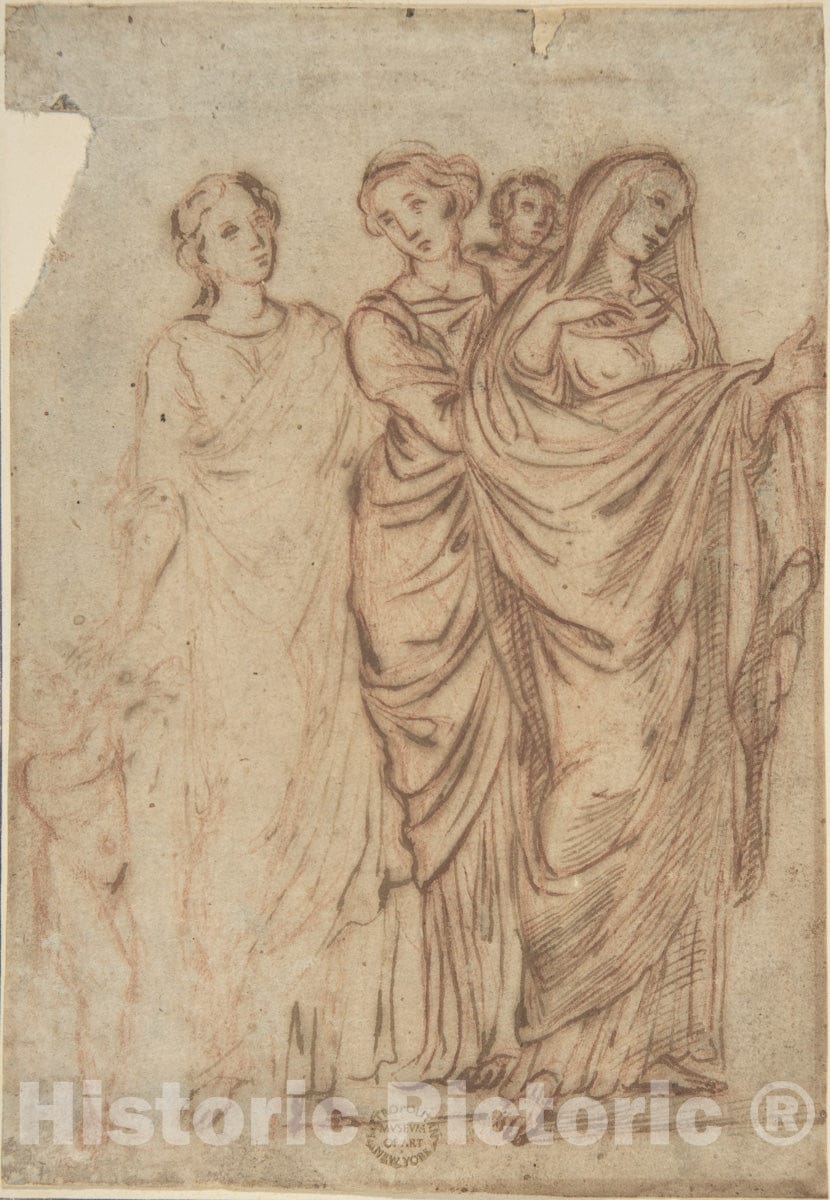 Art Print : Italian, 17th or 18th Century - Group of Women : Vintage Wall Art