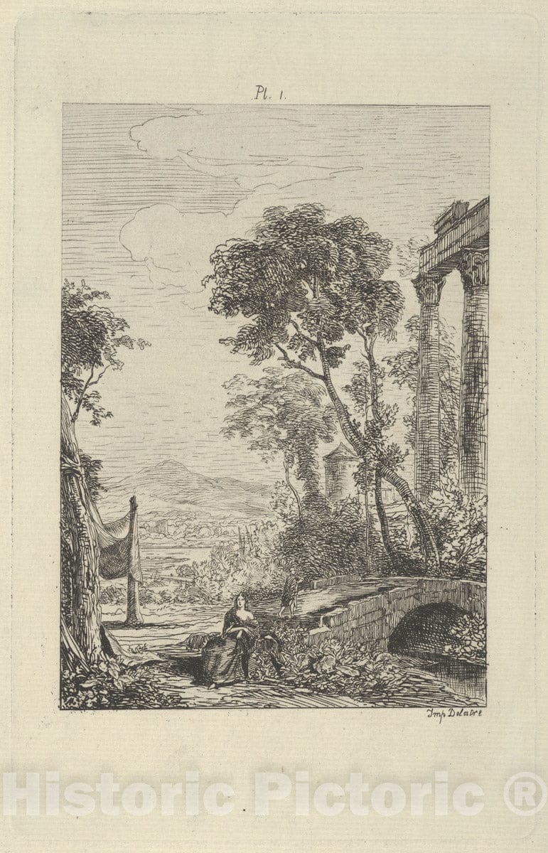 Art Print : Maxime-François-Antoine Lalanne - Plate 1 for Treatise on Etching : Vintage Wall Art