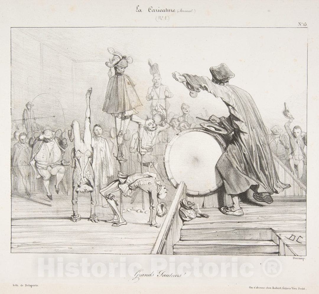 Art Print : Alexandre-Gabriel Decamps - Grands Sauteurs!, from La Caricature : Vintage Wall Art