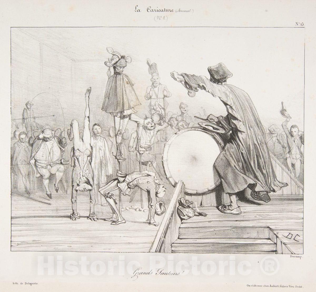 Art Print : Alexandre-Gabriel Decamps - Grands Sauteurs!, from La Caricature : Vintage Wall Art