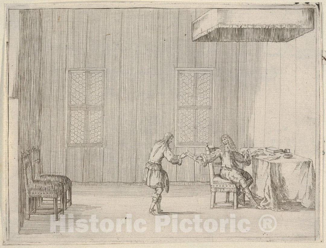 Art Print : Francesco I d'Este Drafts a Document That Prevents Individuals from Conspiring Against The State - Artist: Bartolomeo Fenice (Fenis) - 1659 : Vintage Wall Art