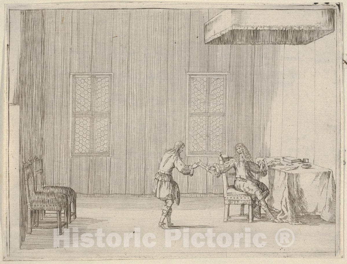 Art Print : Francesco I d'Este Drafts a Document That Prevents Individuals from Conspiring Against The State - Artist: Bartolomeo Fenice (Fenis) - 1659 : Vintage Wall Art