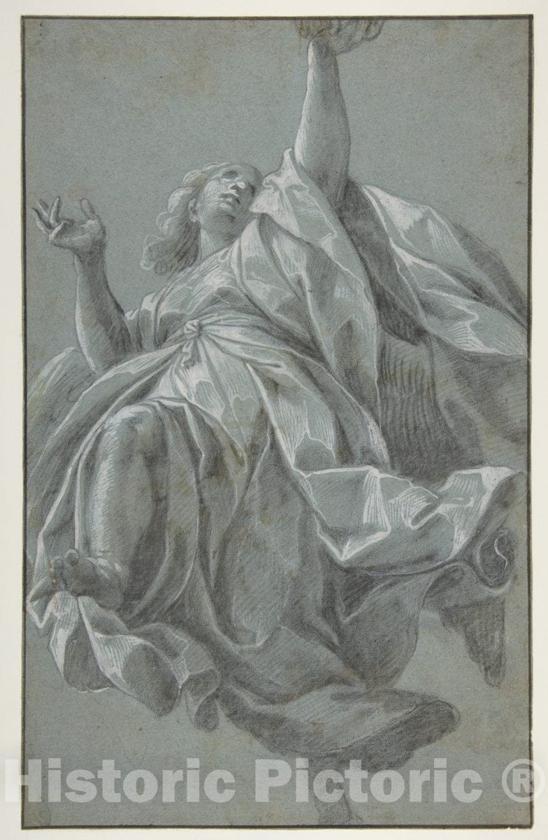 Art Print : Giovanni Mauro Della Rovere - Flying Angel with Arms Upraised : Vintage Wall Art