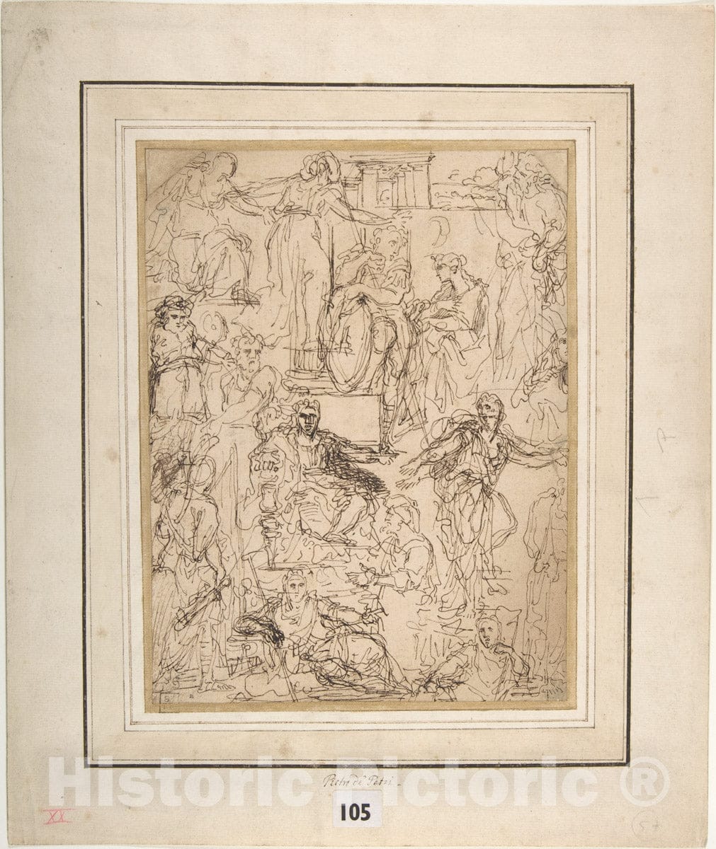 Art Print : Michel Corneille The Younger - Figure Studies for a Judgment Scene : Vintage Wall Art