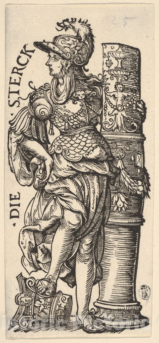 Art Print : Hans Burgkmair - Fortitude (Die Sterck), from The Seven Virtues : Vintage Wall Art
