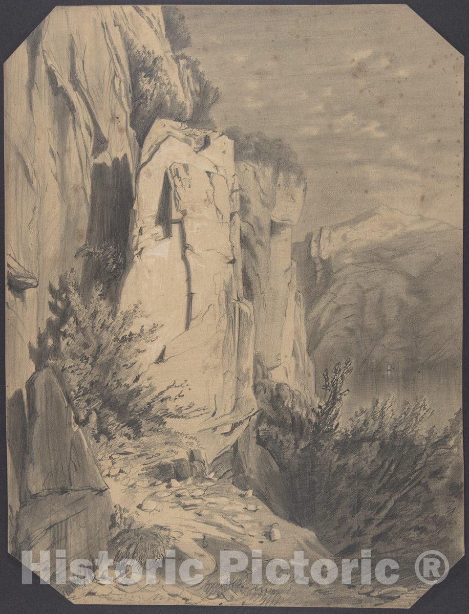Art Print : Alexandre Calame - Forets et Montagnes. : Vintage Wall Art