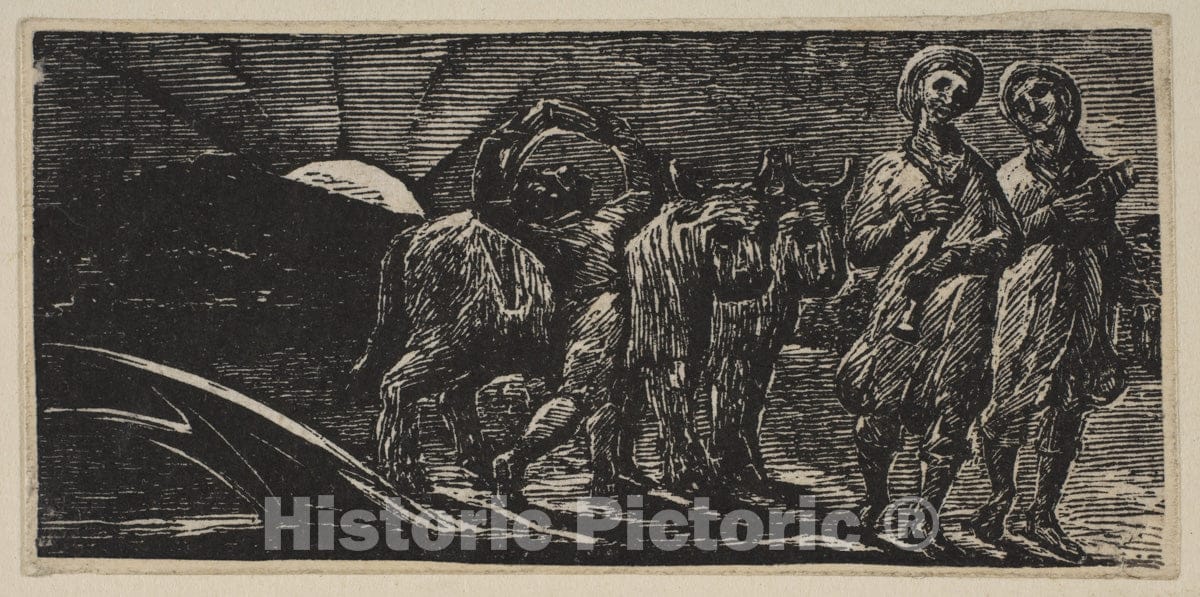 Art Print : William Blake - Boy Returning Joyfully, with Plough and Oxen, from Thornton's Pastorals of Virgil 2 : Vintage Wall Art