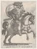 Art Print : Antonio Tempesta - Emperor Vespasian on Horseback, from The Series The First Twelve Roman Caesars, Plate 10 : Vintage Wall Art