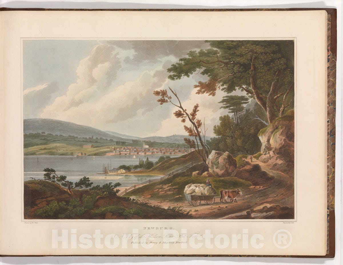 Art Print : John Hill - Newburg Newburgh (No. 14 of The Hudson River Portfolio) : Vintage Wall Art