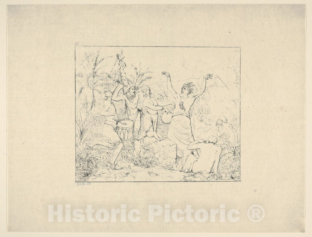 Art Print : Adalbert John Volck - Free Negroes in Hayti (from Confederate War Etchings) : Vintage Wall Art