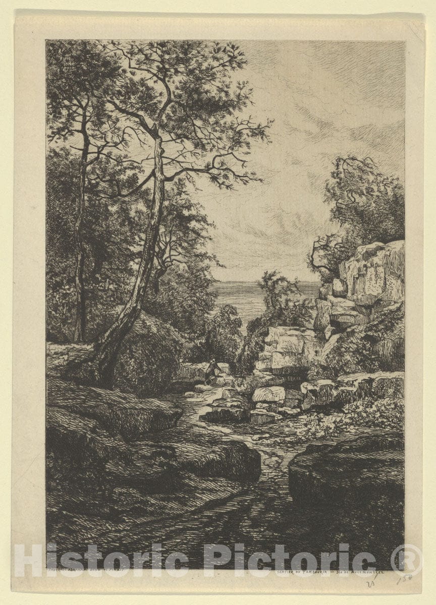 Art Print : Tancrède Abraham - Sentier du Tambourin, ILE de Noirmoutier : Vintage Wall Art