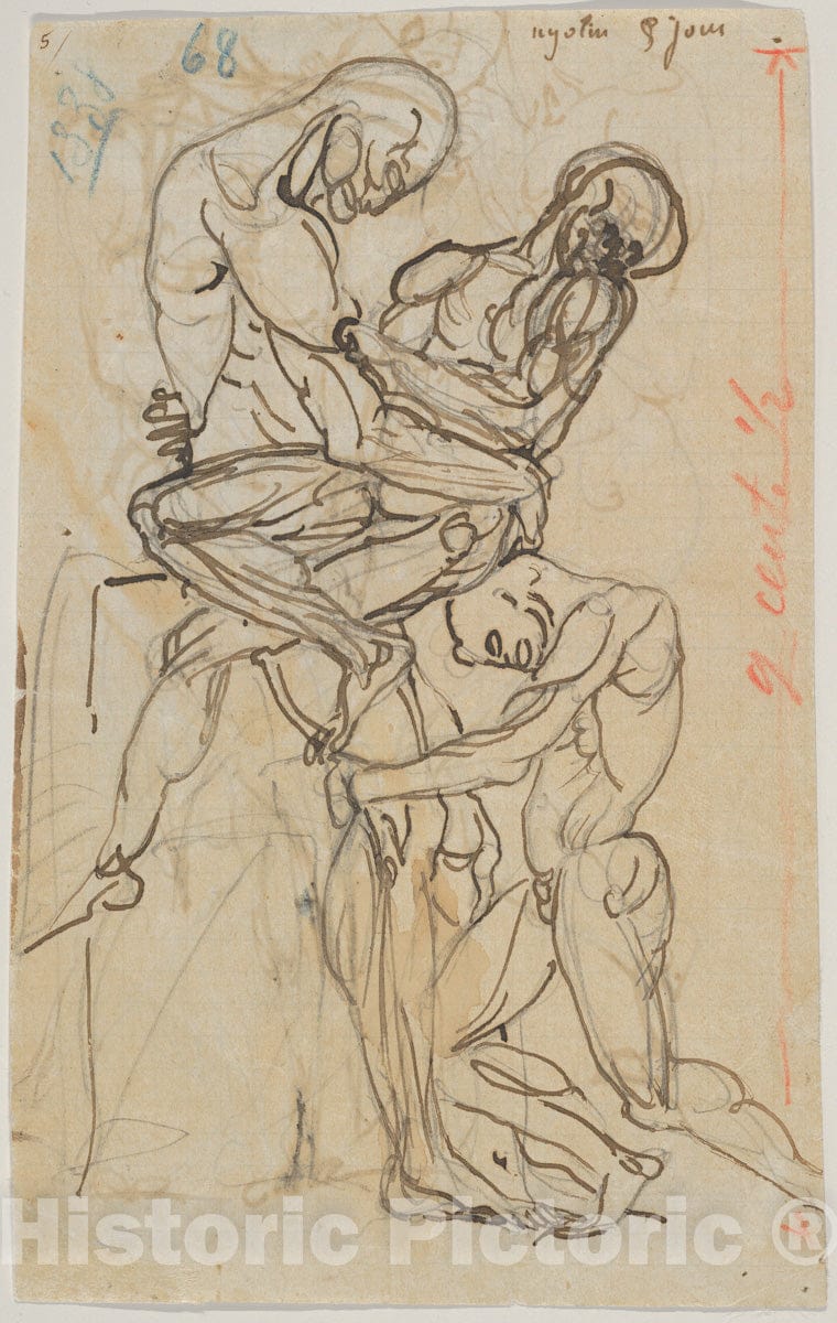 Art Print : Auguste Rodin - Ugolino and his Sons (Recto)