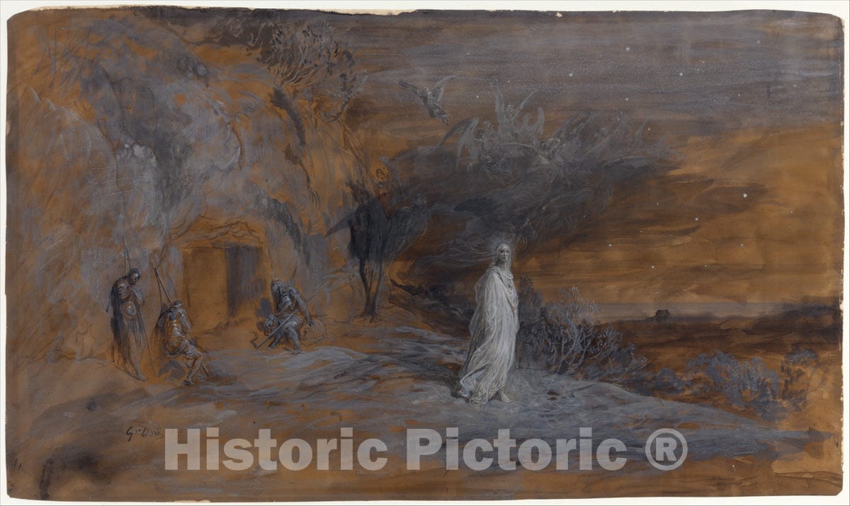 Art Print : Gustave Doré - Le Christ sortant du tombeau : Vintage Wall Art