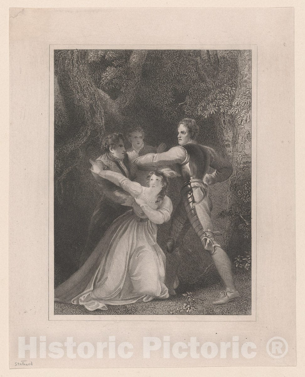 Art Print : William Henry Watt - Two Gentlemen of Verona (Shakespeare, Act V, Scene IV) : Vintage Wall Art