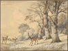 Art Print : Hendrik Gerrit Ten Cate - Deer Under Beech Trees in Summer : Vintage Wall Art