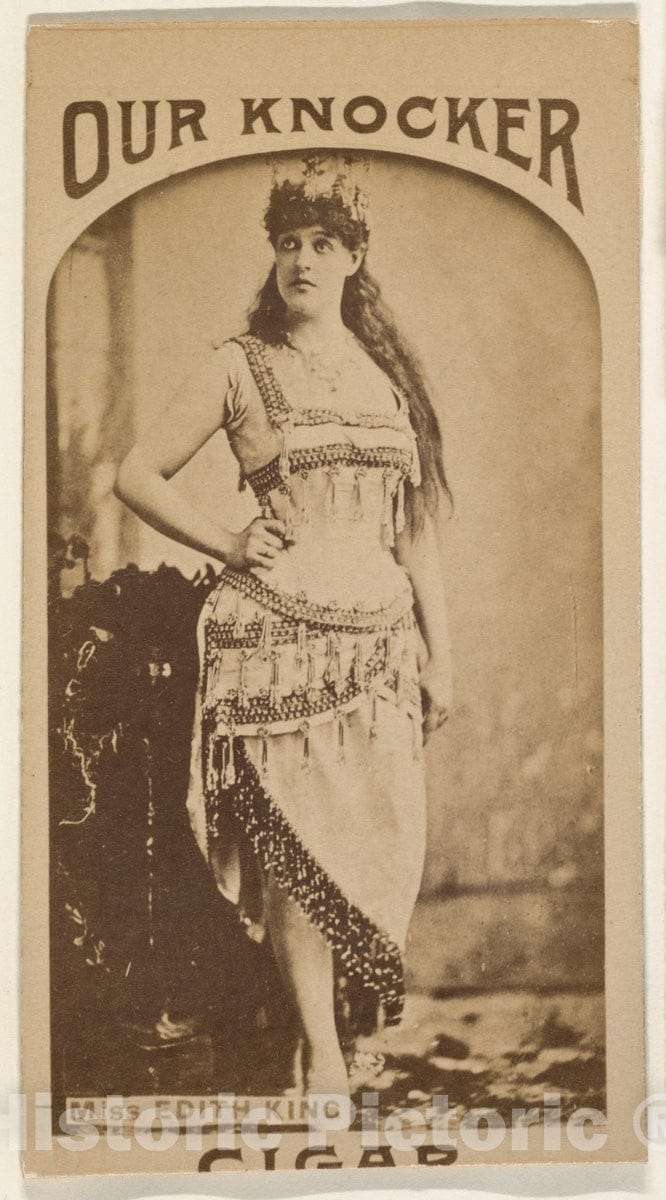 Photo Print : Miss Edith King, from The Actresses Series (N665) Promoting Our Knocker Cigars : Vintage Wall Art