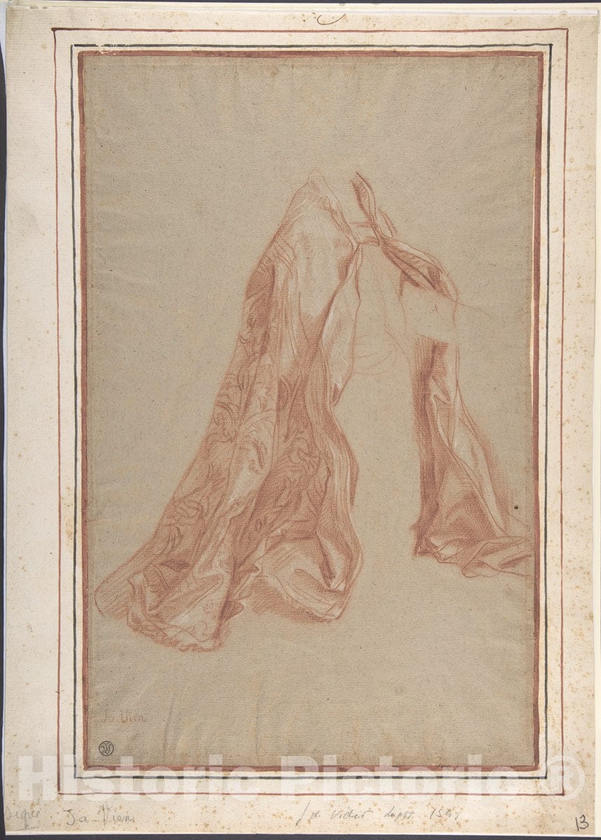 Art Print : Joseph Marie Vien - Kneeling Figure Wearing a Cope : Vintage Wall Art