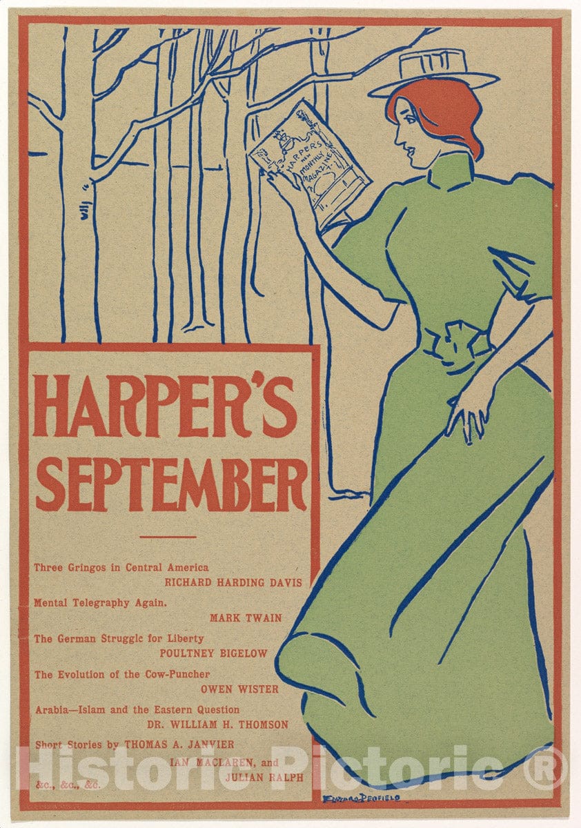 Art Print : Edward Penfield - Harper's, September 2 : Vintage Wall Art