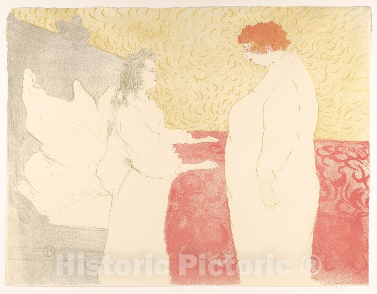 Art Print : Henri de Toulouse-Lautrec - Getting Up : Vintage Wall Art