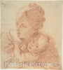Art Print : Italian, 18th Century - Head and Shoulders of a Mother and Child : Vintage Wall Art