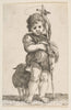 Art Print : Etched by Stefano Della Bella - The Infant St. John The Baptist Holding up His Robe : Vintage Wall Art