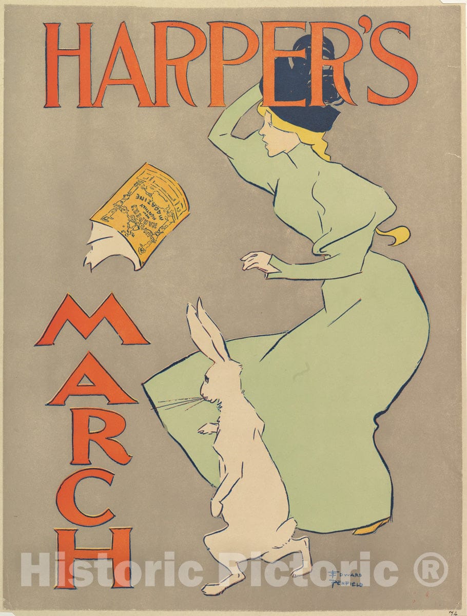 Art Print : Edward Penfield - Harper's: March 1 : Vintage Wall Art