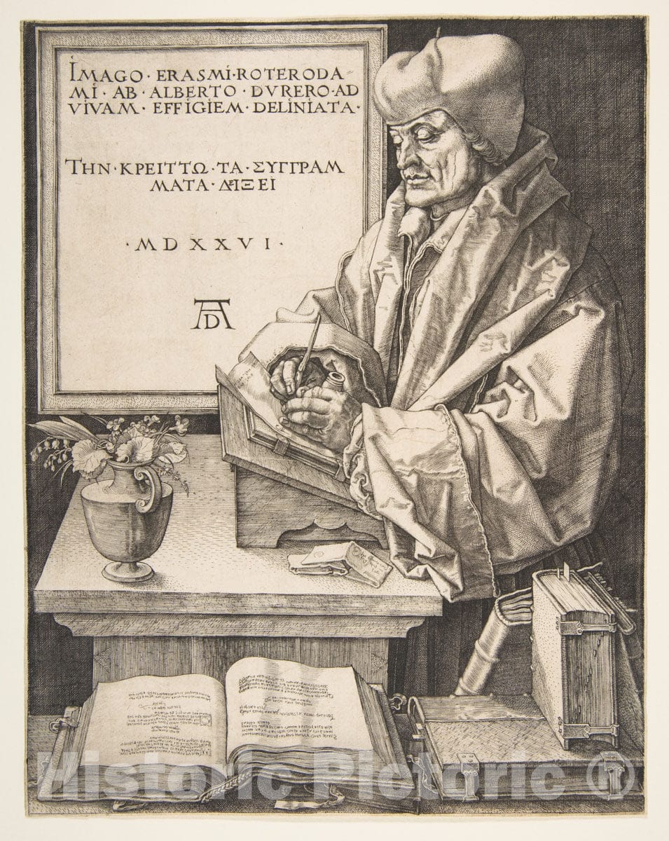 Art Print : Albrecht Dürer - Erasmus of Rotterdam : Vintage Wall Art