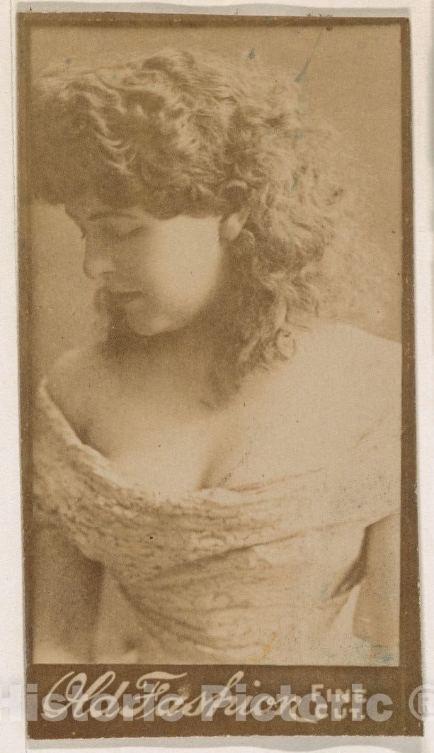Photo Print : Portrait of Actress in Profile, from The Actresses Series (N664) Promoting Old Fashion Fine Cut Tobacco - 424616 : Vintage Wall Art