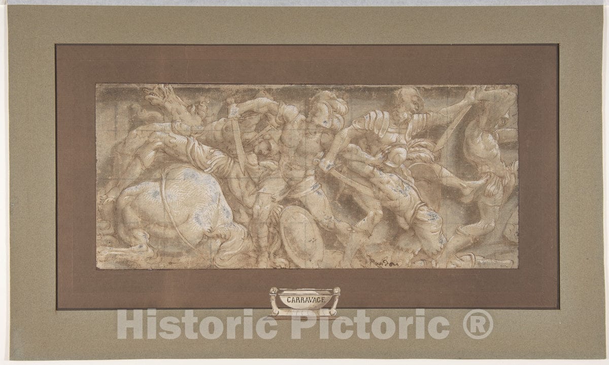 Art Print : Lelio Orsi (Called Lelio da Novellara) - Battle Scene : Vintage Wall Art