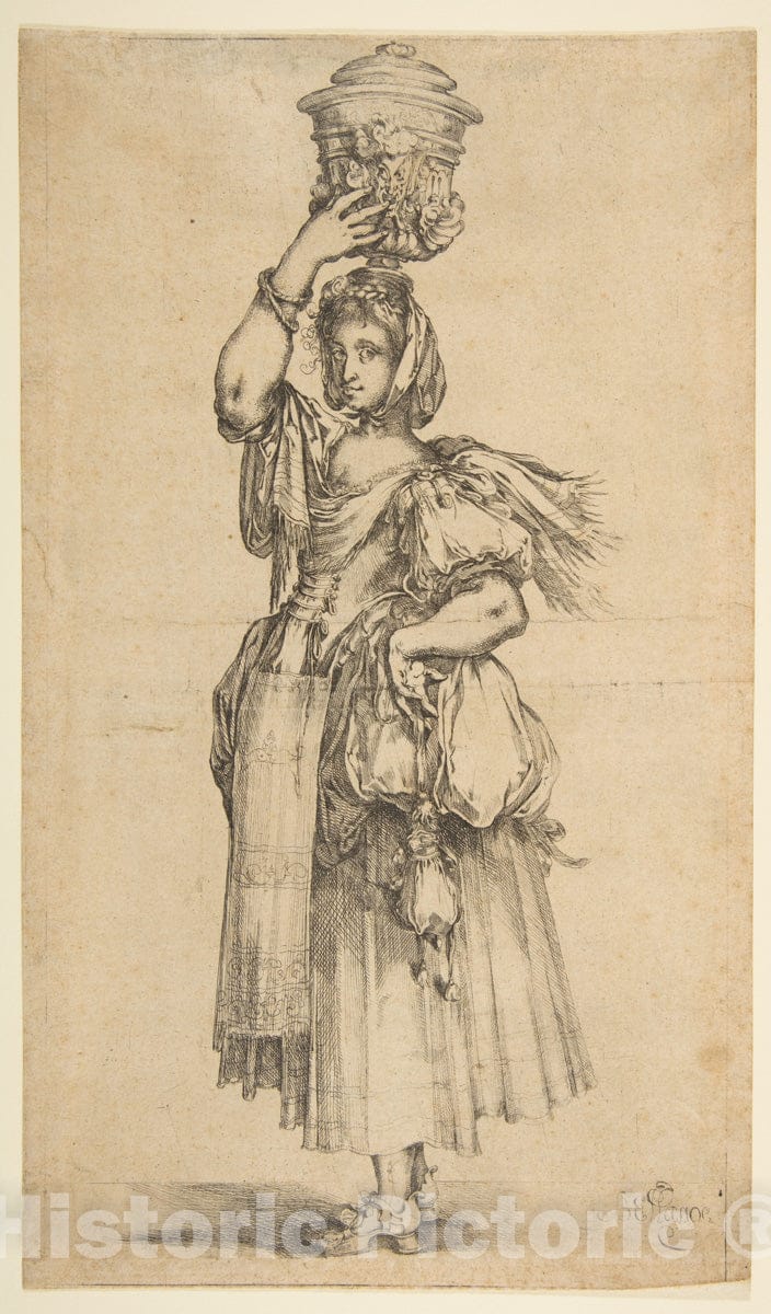 Art Print : Jacques Bellange - Gardener, from Hortulanae Series : Vintage Wall Art