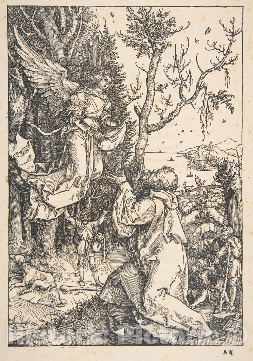 Art Print : Albrecht Dürer - Joachim and The Angel, from The Life of The Virgin 1 : Vintage Wall Art