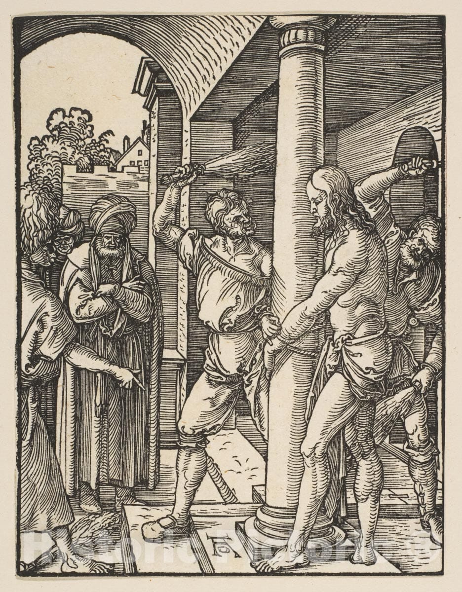 Art Print : Albrecht Dürer - The Flagellation, from The Small Passion 2 : Vintage Wall Art