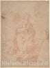 Art Print : Italian, Roman-Bolognese, 17th Century - Virgin Kneeling in Prayer : Vintage Wall Art