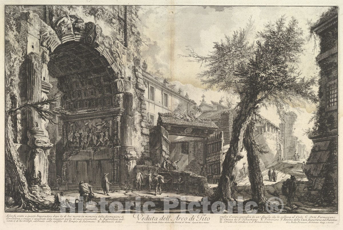 Art Print : Giovanni Battista Piranesi - The Arch of Titus (Veduta dell'Arco di Tito) : Vintage Wall Art