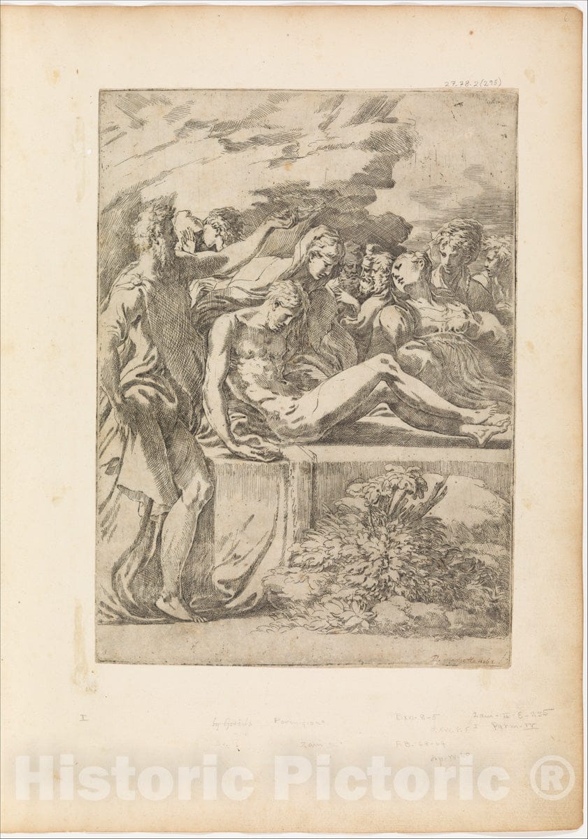 Art Print : Parmigianino (Girolamo Francesco Maria Mazzola) - Entombment 2 : Vintage Wall Art
