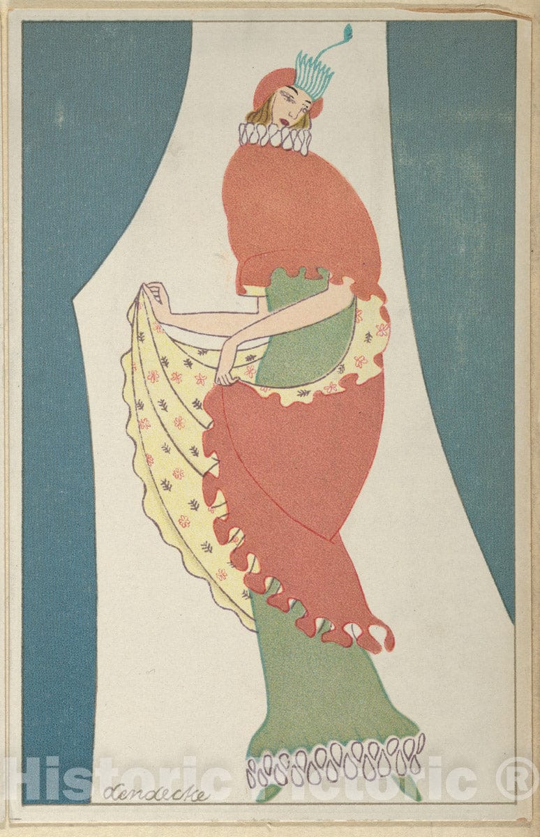Art Print : Otto Friedr. Carl Lendecke - Fashion (Mode) 2 : Vintage Wall Art