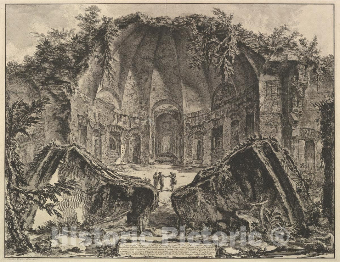 Art Print : Giovanni Battista Piranesi - Hadrian's Villa: The Canopus (Avanzi del Tempio Dio Canopo Nella Villa Adriana in Tivoli) : Vintage Wall Art