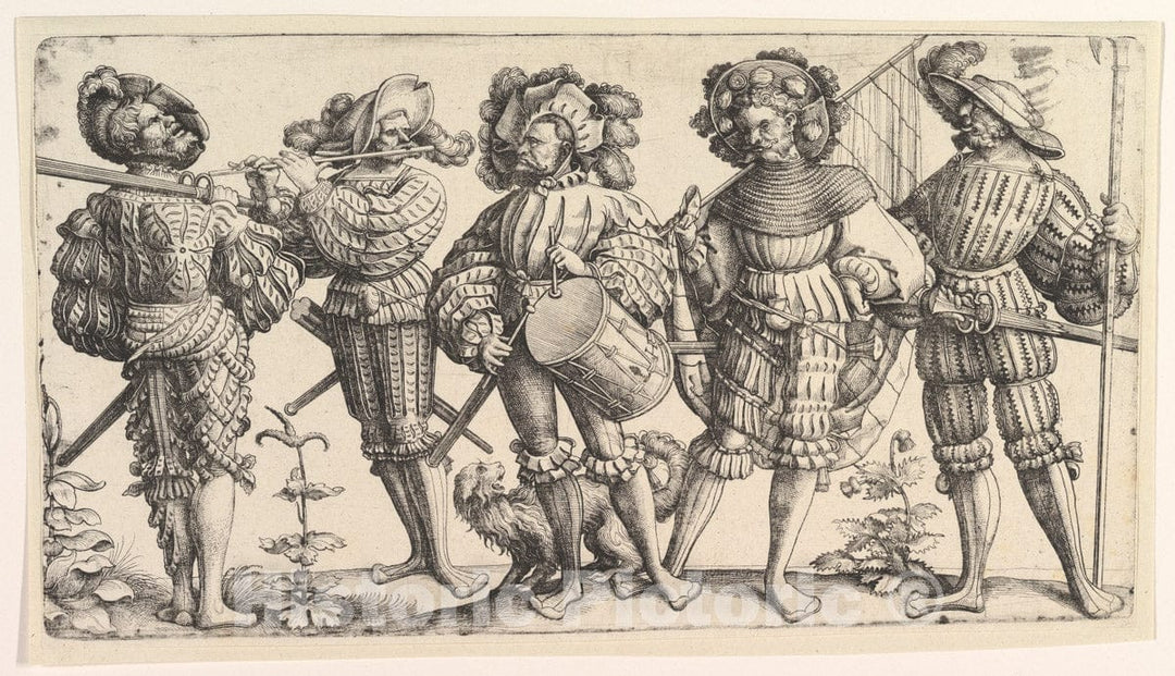 Art Print : Daniel Hopfer - Five German Soldiers : Vintage Wall Art