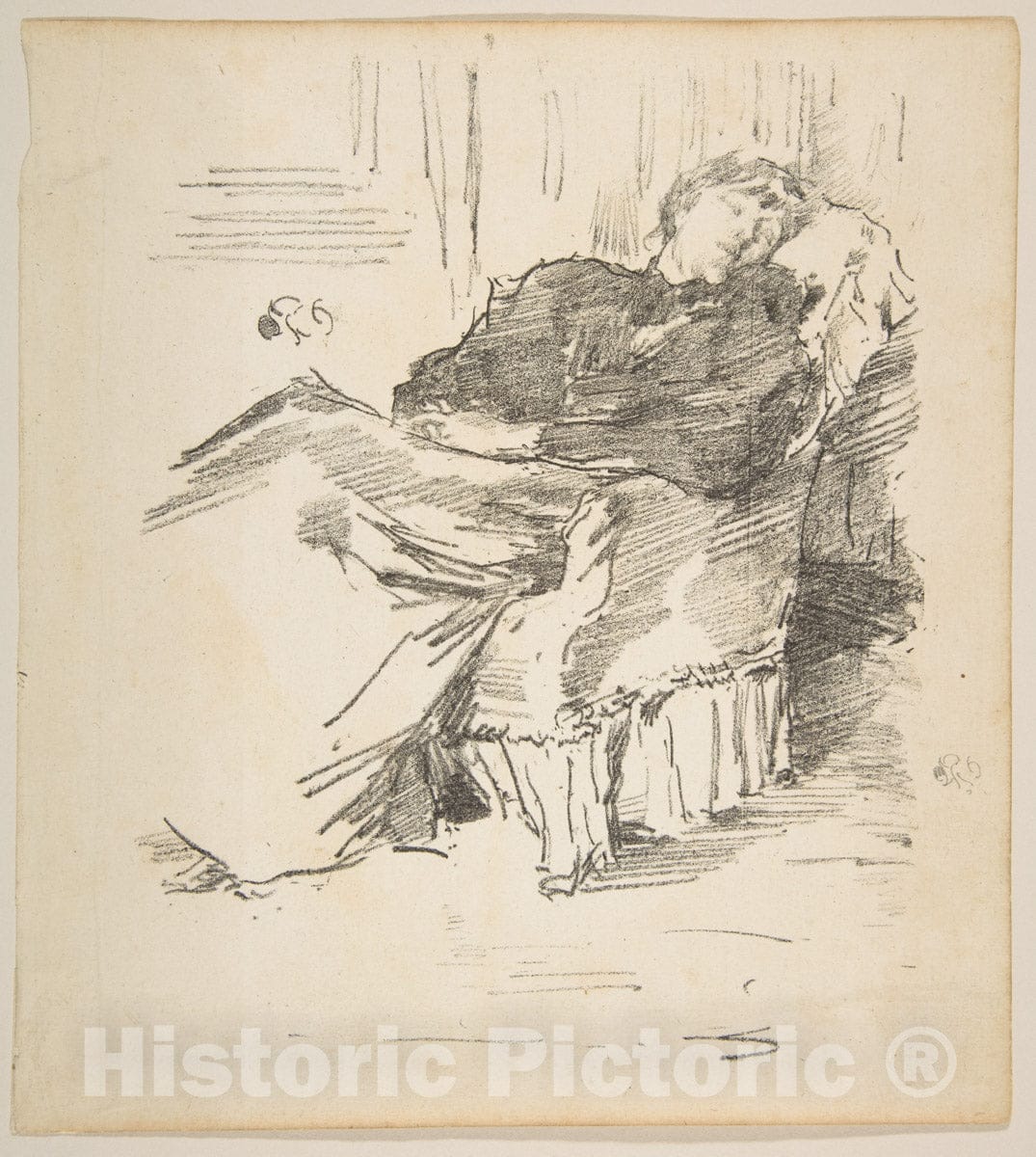 Art Print : James McNeill Whistler - La Belle Dame Endormie (The Beautiful Woman Asleep) : Vintage Wall Art